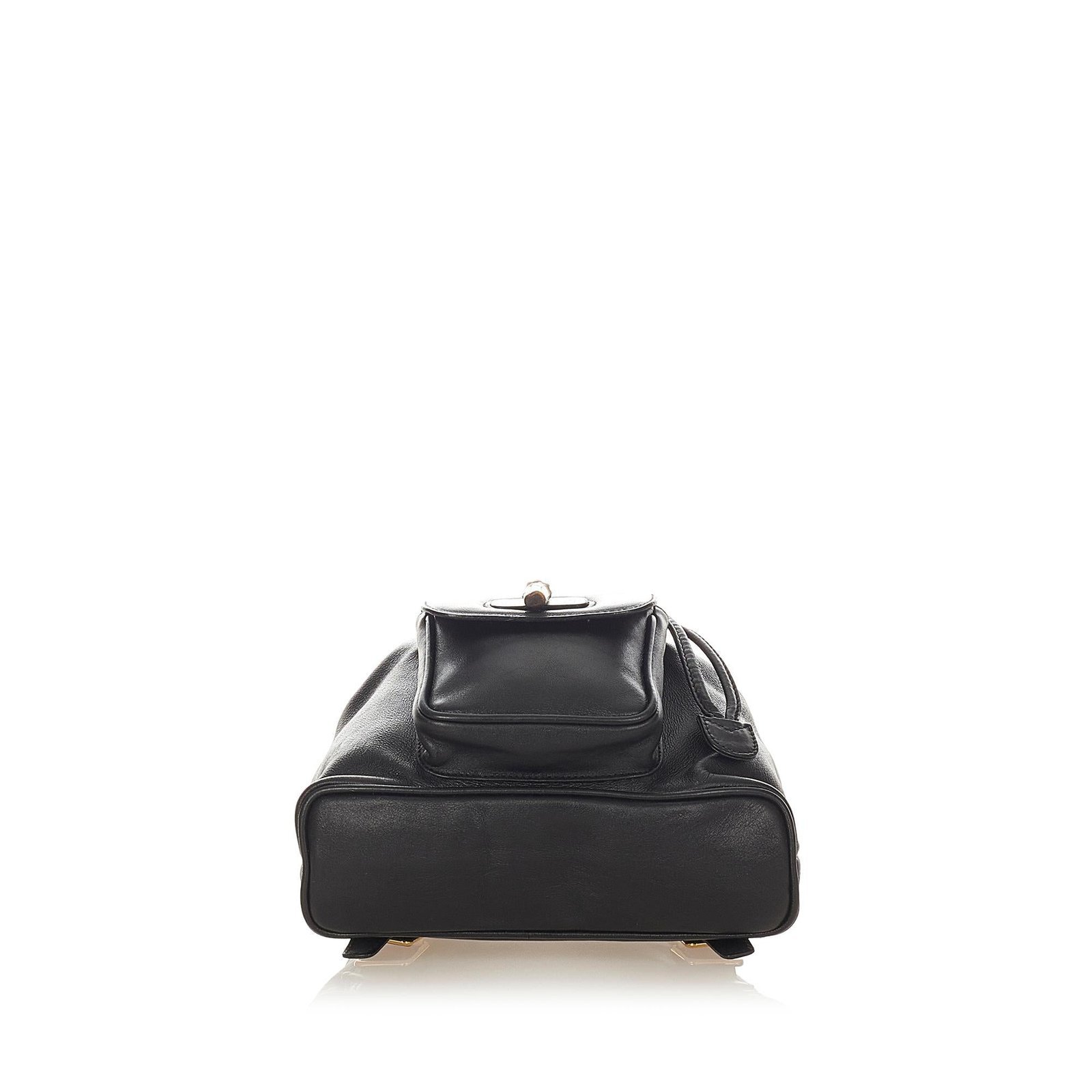 Gucci Bamboo Drawstring Leather Backpack - Image 4