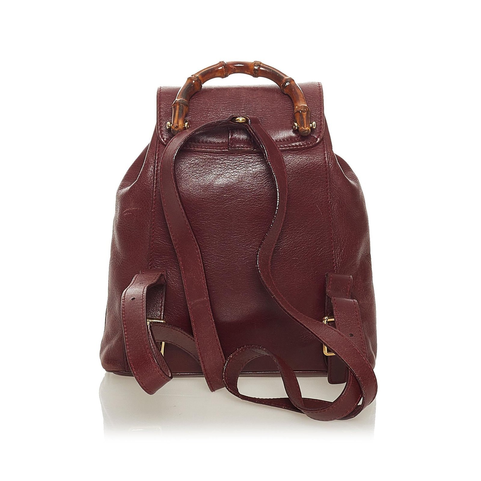 Gucci Bamboo Drawstring Leather Backpack - Image 3