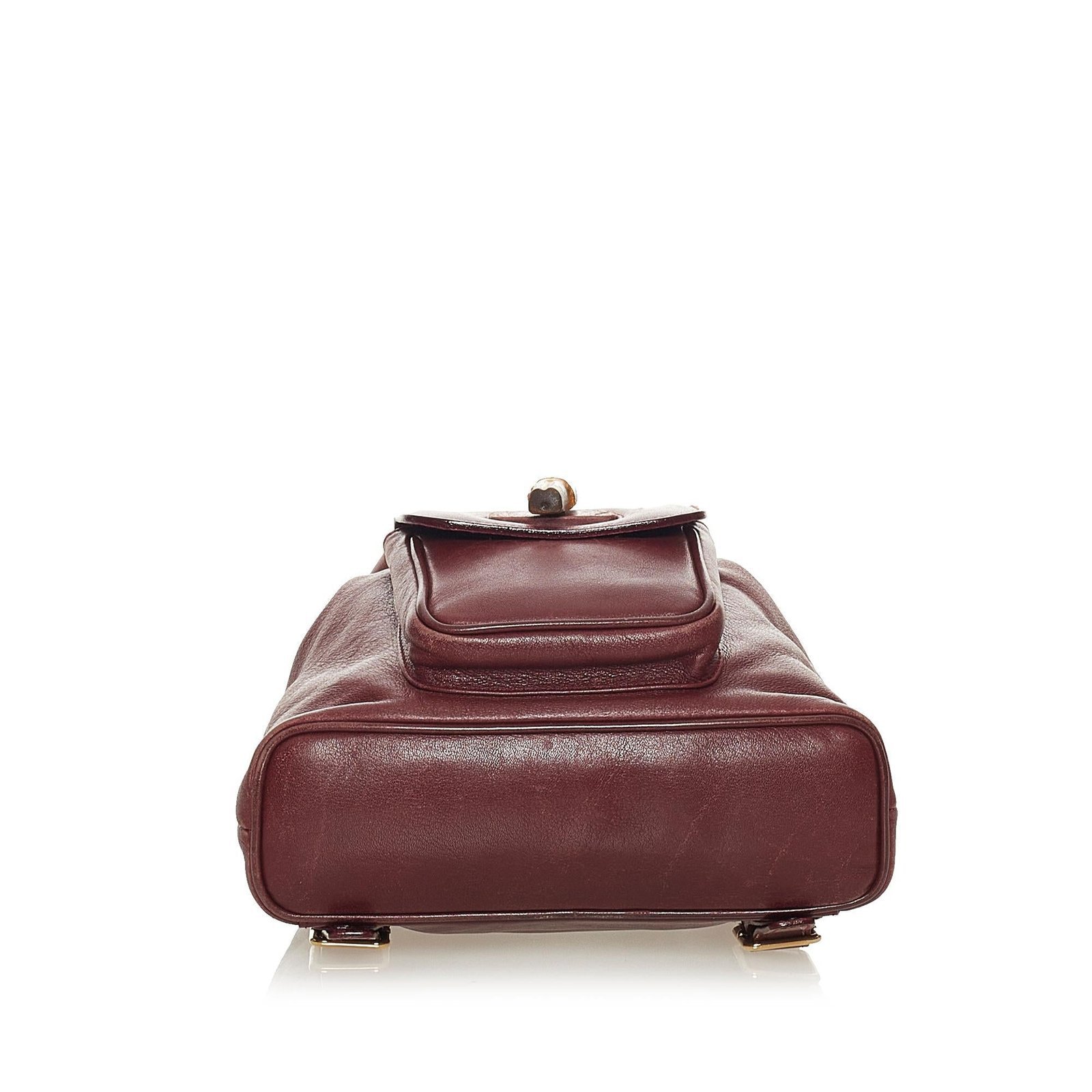 Gucci Bamboo Drawstring Leather Backpack - Image 4