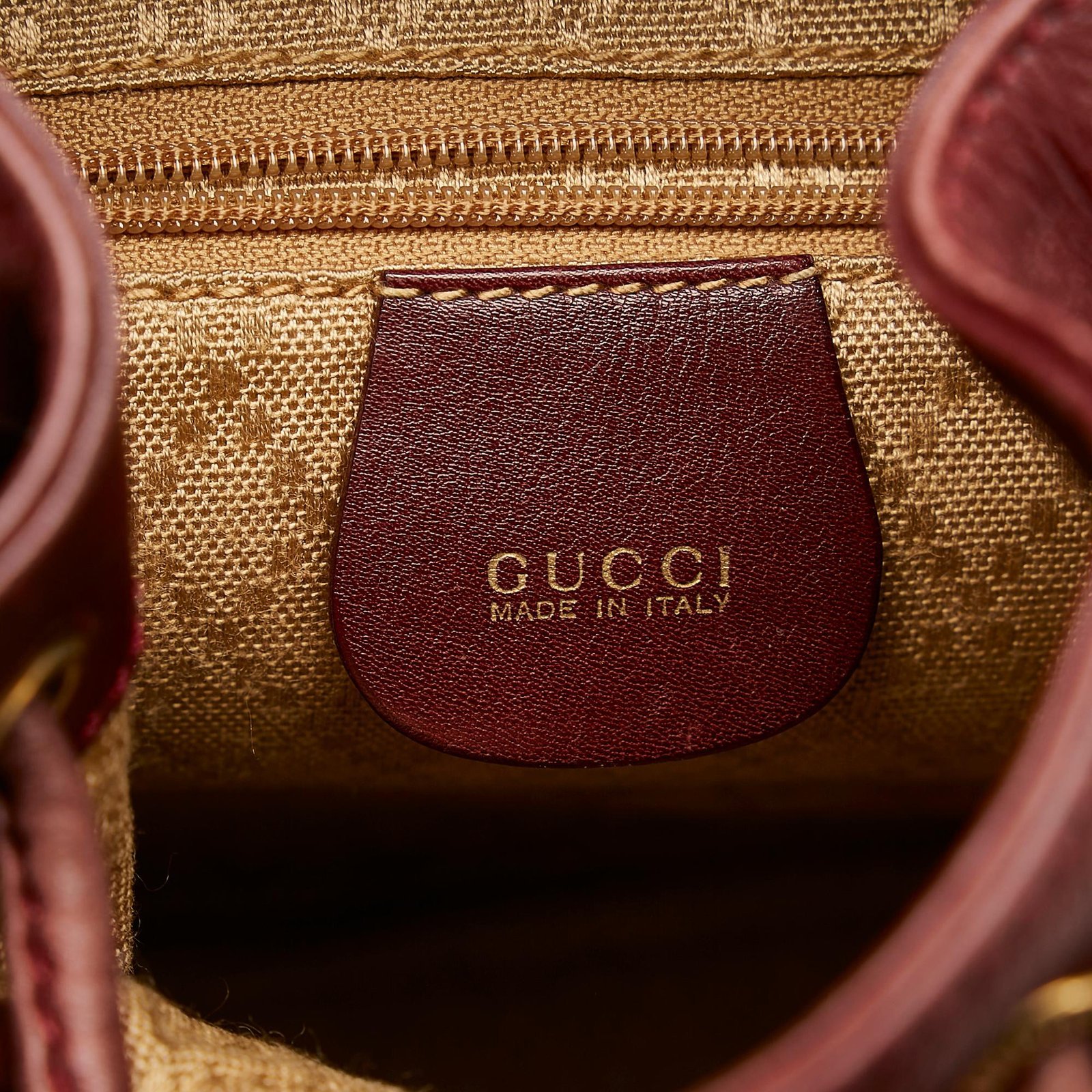 Gucci Bamboo Drawstring Leather Backpack - Image 7