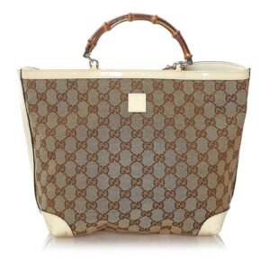 Gucci Bamboo GG Canvas Handbag
