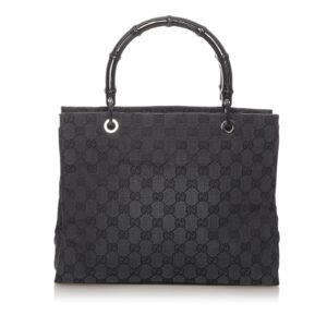 Gucci Bamboo GG Canvas Handbag