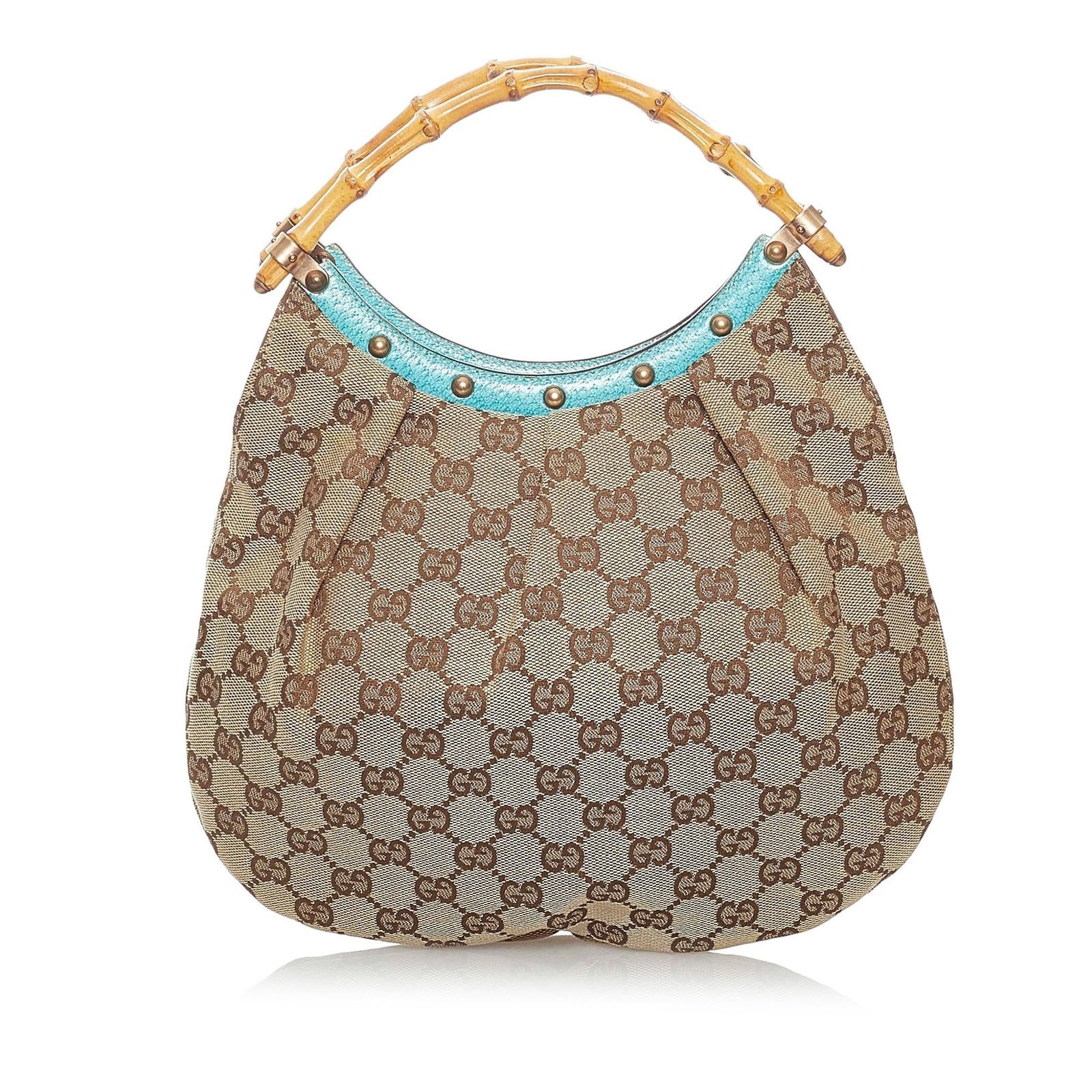 Gucci Bamboo GG Canvas Handbag - Image 3