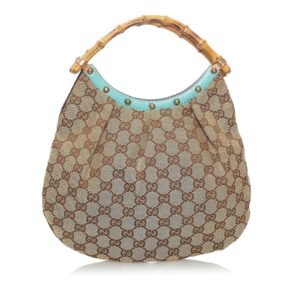 Gucci Bamboo GG Canvas Handbag