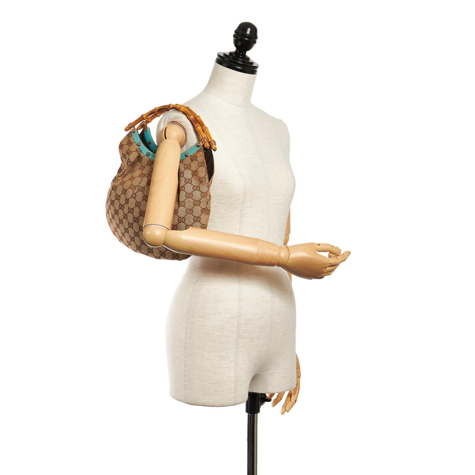 Gucci Bamboo GG Canvas Handbag - Image 5