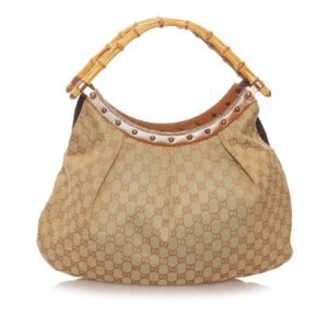 Gucci Bamboo GG Canvas Hobo Bag