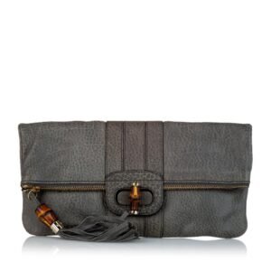 Gucci Bamboo Lucy Leather Clutch Bag