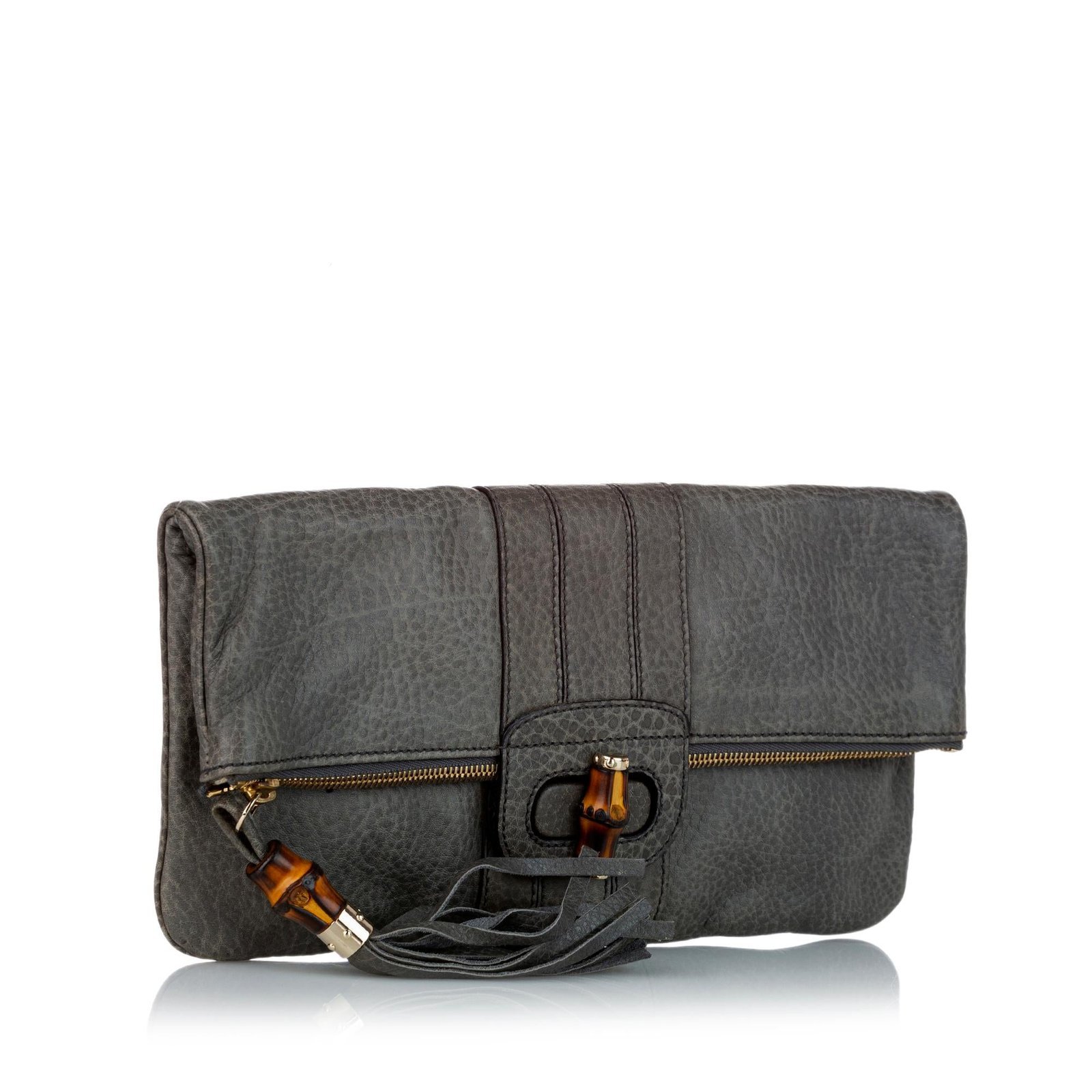 Gucci Bamboo Lucy Leather Clutch Bag - Image 2