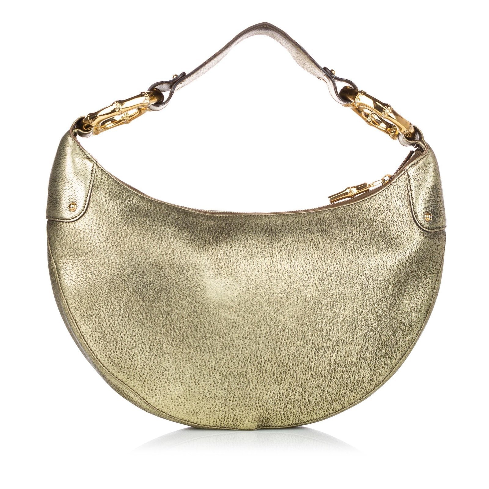 Gucci Bamboo Ring Leather Hobo Bag - Image 3
