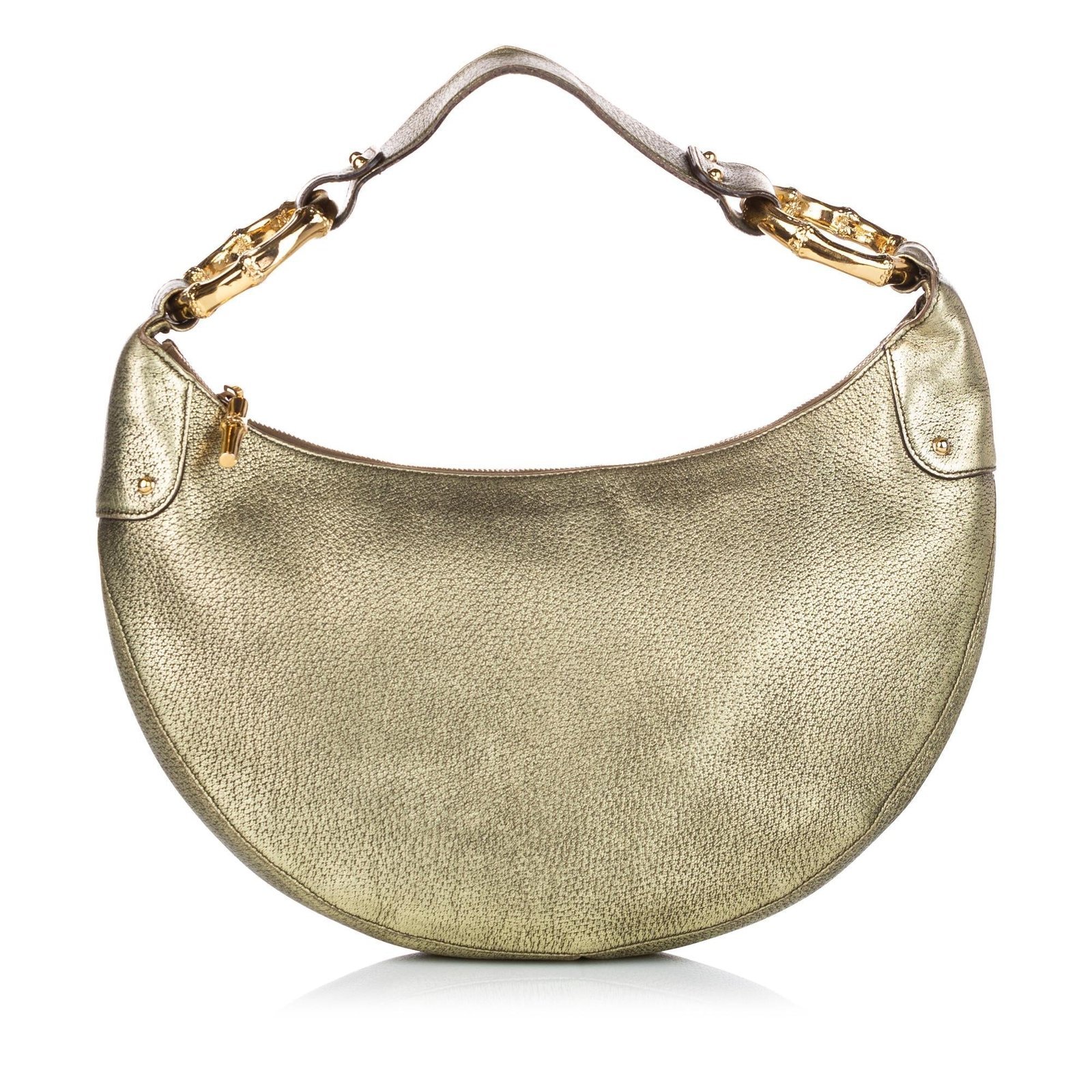 Gucci Bamboo Ring Leather Hobo Bag