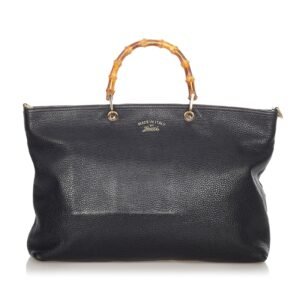 Gucci Bamboo Shopper Leather Tote Bag