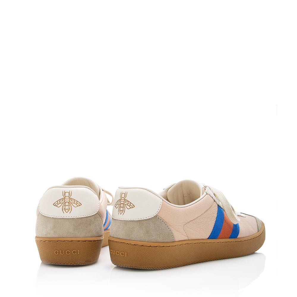 Gucci Calfskin Retro Web Low Top Sneakers - Size 8.5 / 38.5 - Image 3