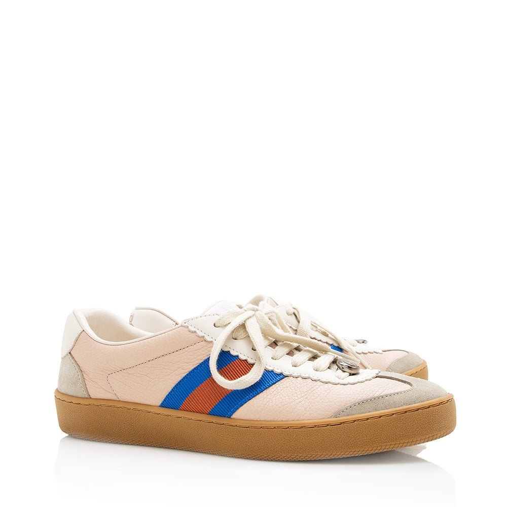Gucci Calfskin Retro Web Low Top Sneakers - Size 8.5 / 38.5 - Image 2