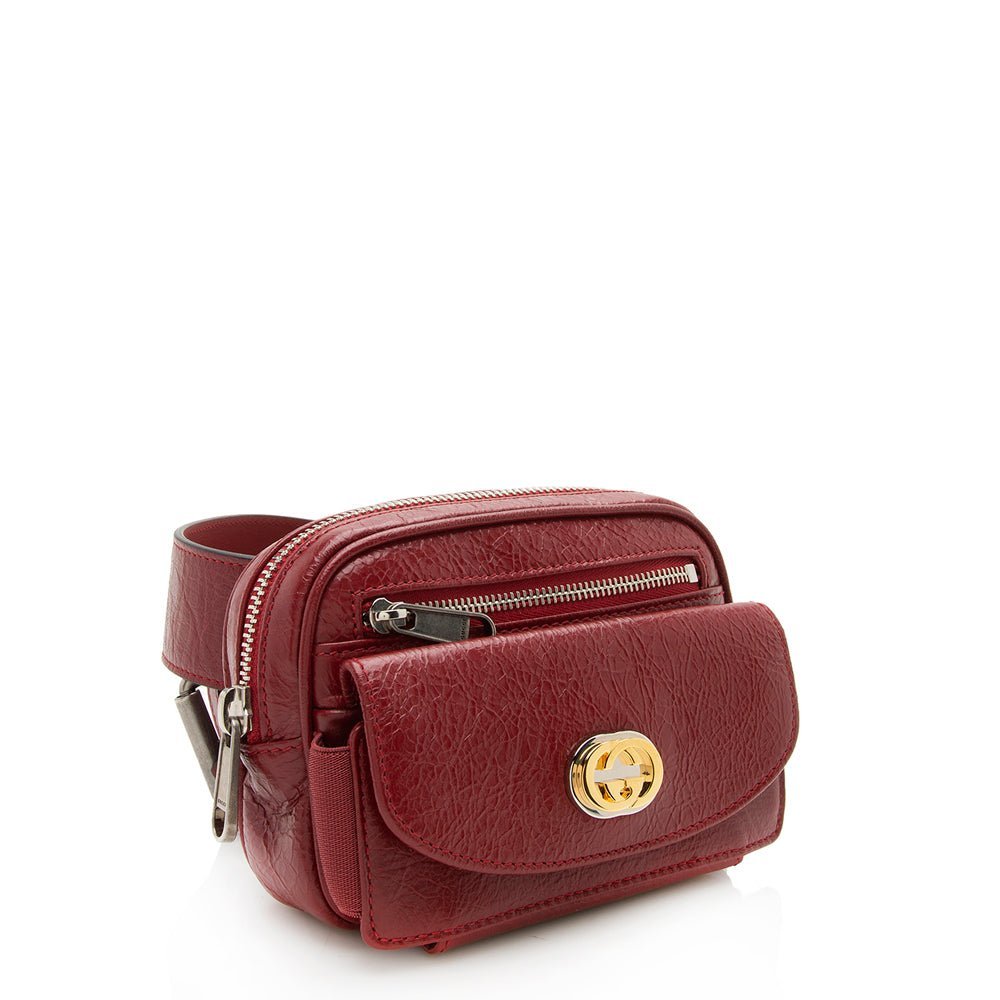 Gucci Cracked Calfskin Morpheus Belt Bag - Size 28 / 70 - Image 2