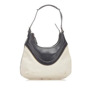 Gucci Crest Canvas Hobo Bag