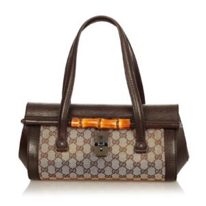 Gucci GG Canvas Bamboo Bullet Shoulder Bag
