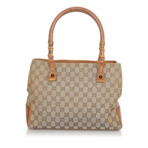 Gucci GG Canvas Bamboo Handbag