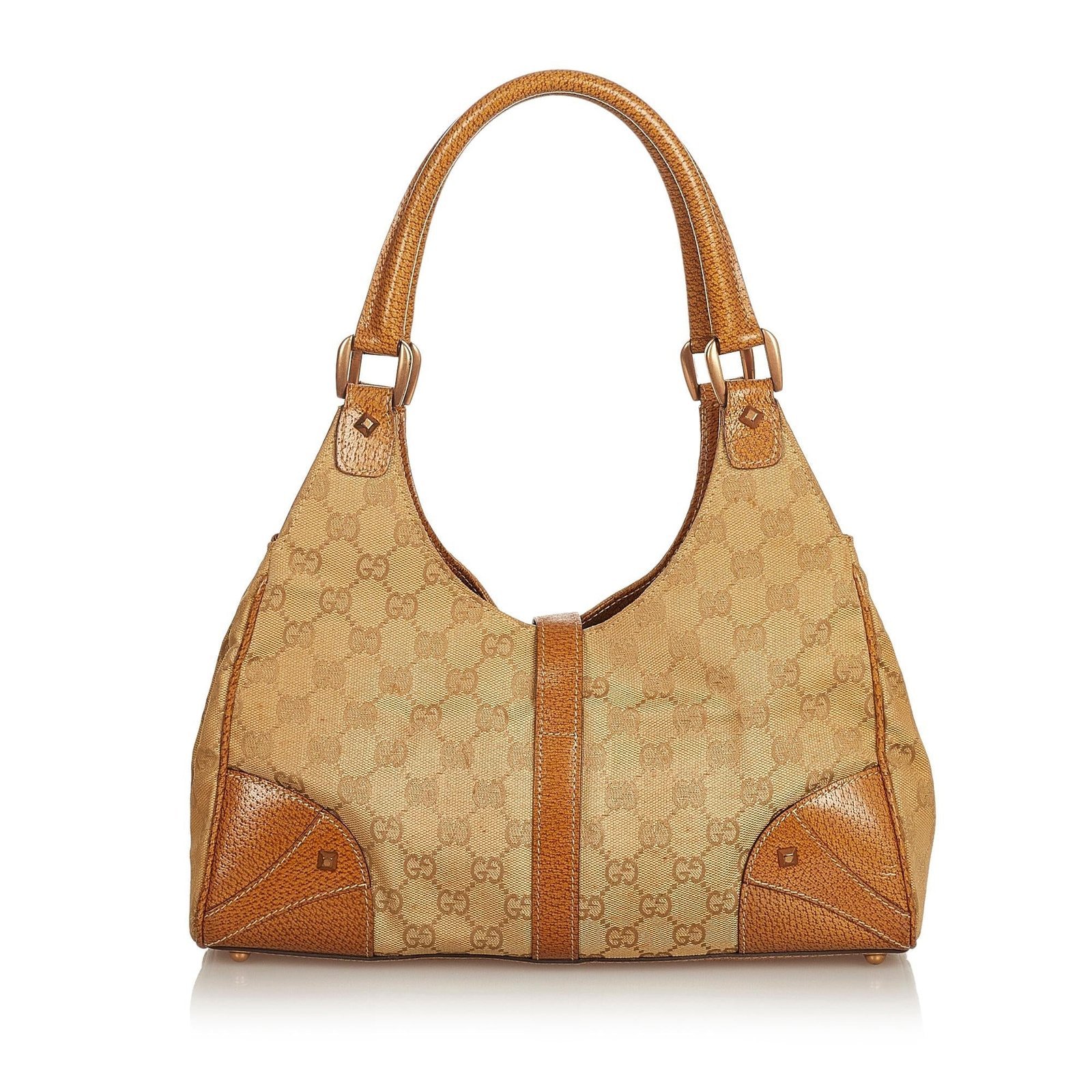 Gucci GG Canvas Nailhead Jackie Shoulder Bag - Image 3