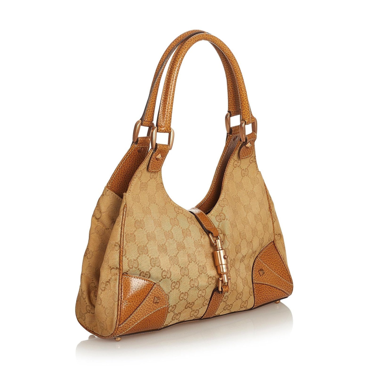 Gucci GG Canvas Nailhead Jackie Shoulder Bag - Image 2