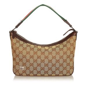 Gucci GG Canvas Web Baguette