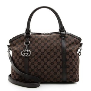 Gucci GG Denim Dome Satchel