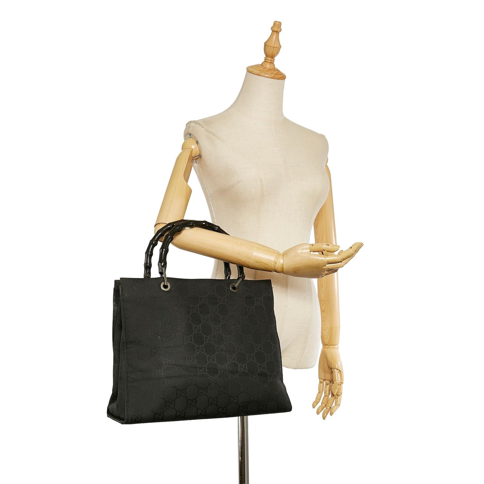 Gucci GG Nylon Bamboo Tote Bag - Image 5