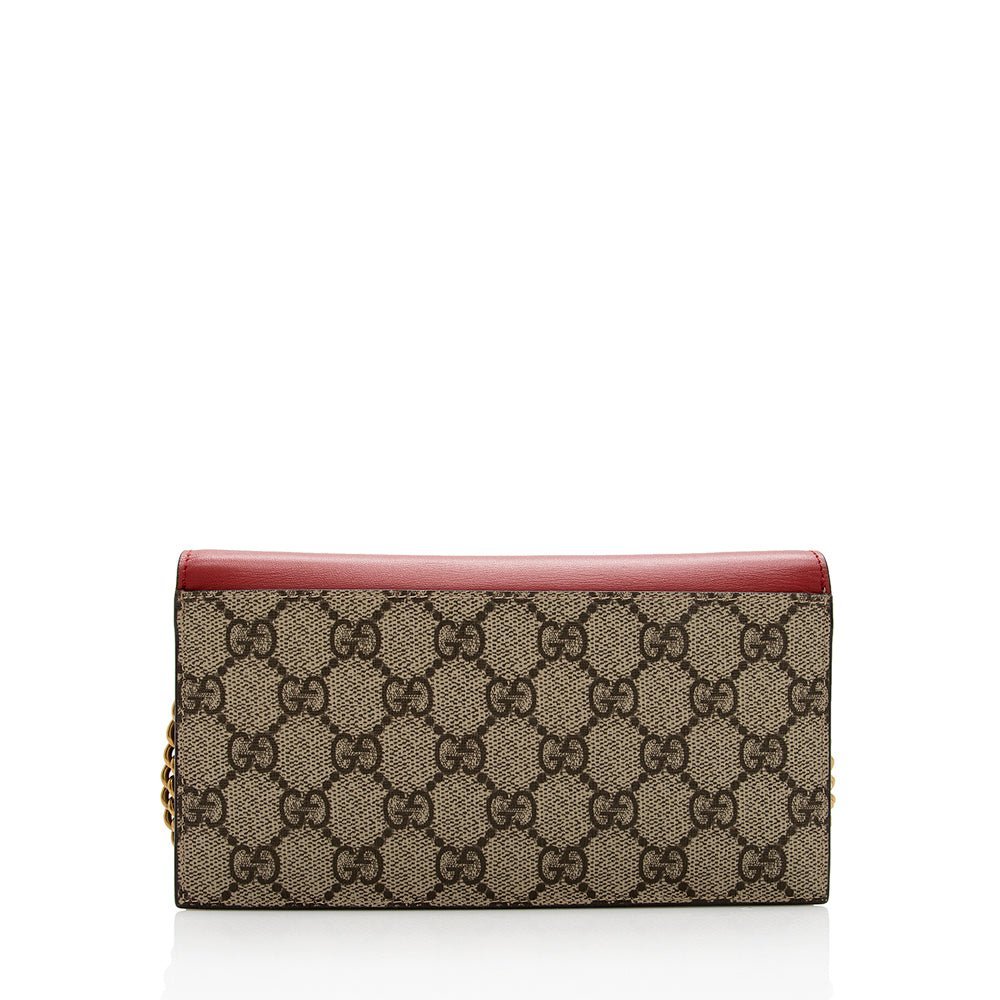 Gucci GG Supreme Peony Mini Wallet on Chain Bag - Image 3