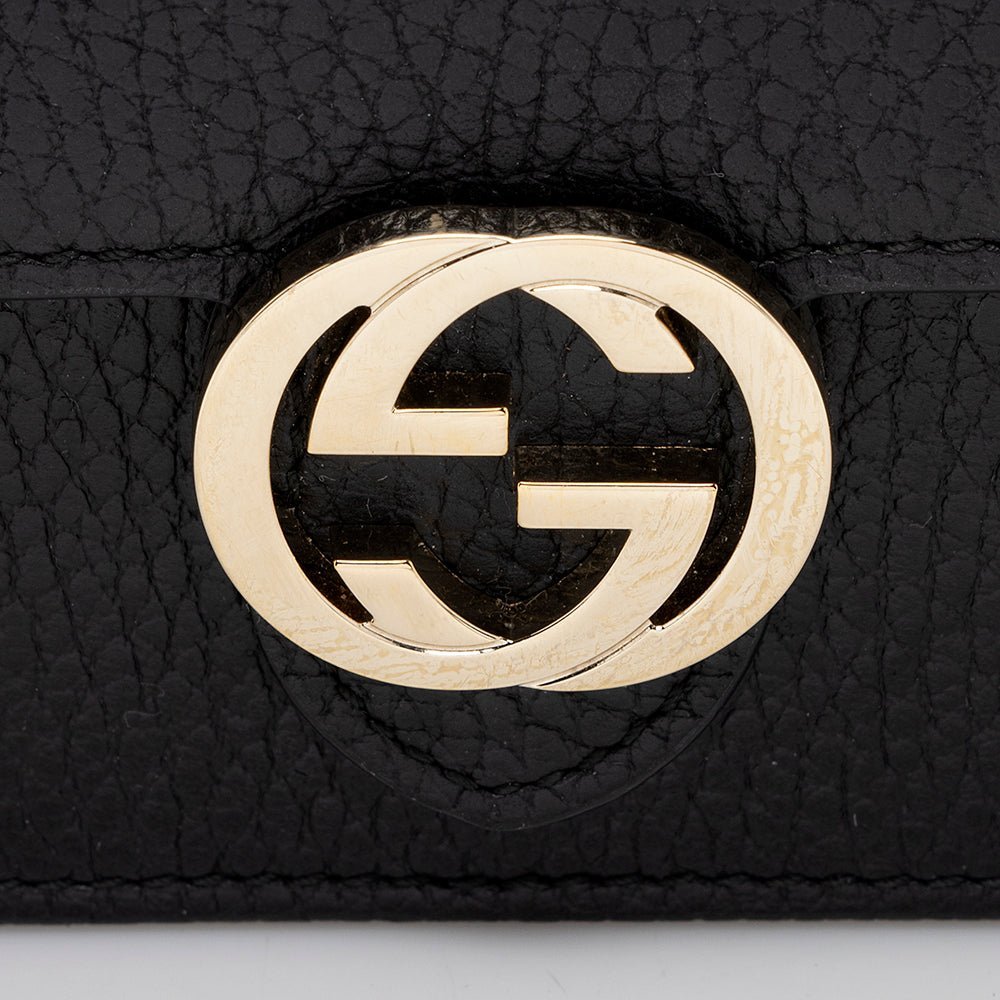 Gucci Grained Calfskin Interlocking G Chain Wallet - Image 9