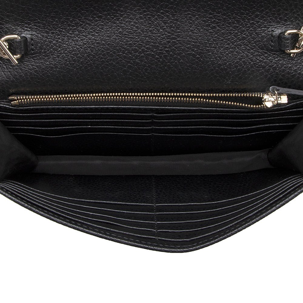 Gucci Grained Calfskin Interlocking G Chain Wallet - Image 7