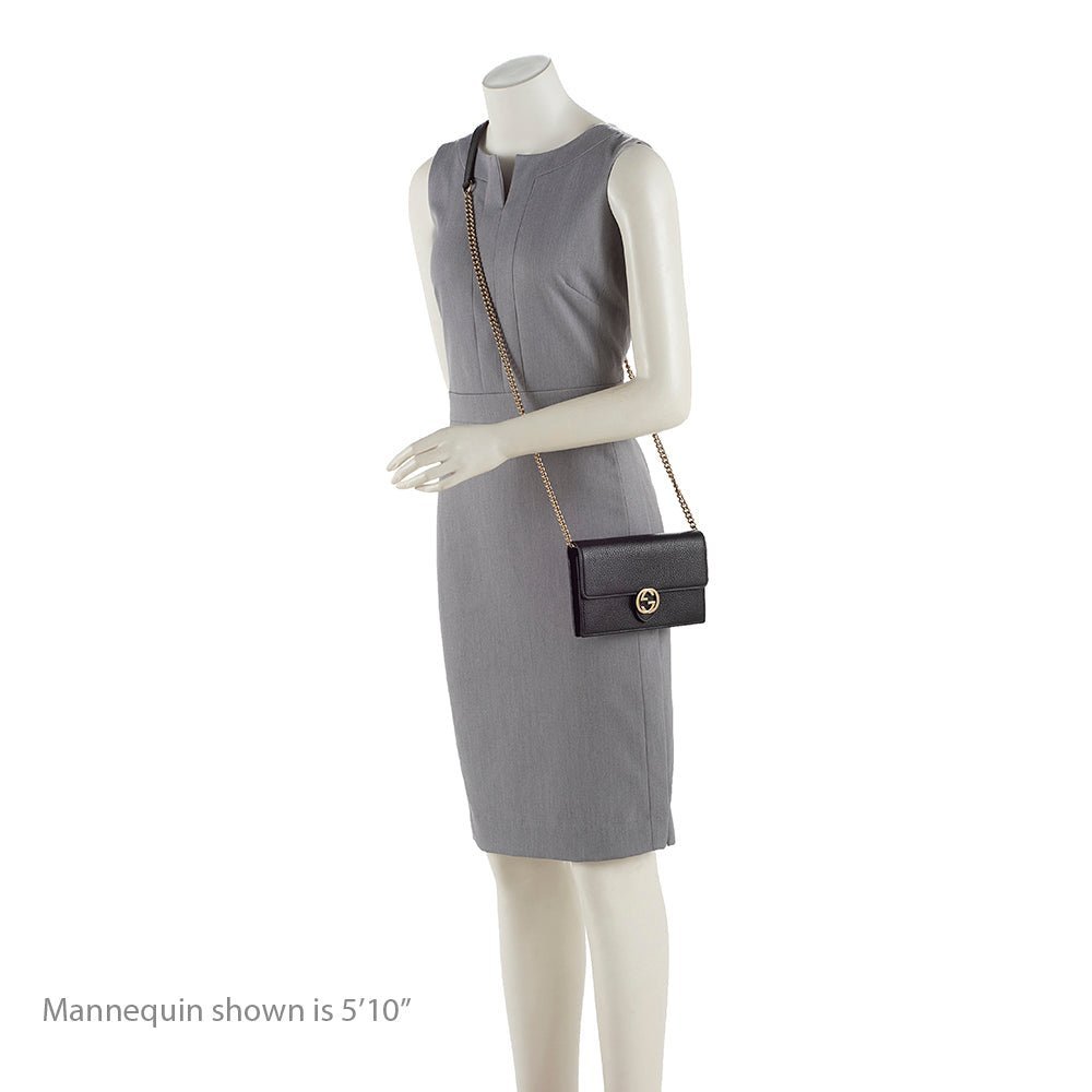 Gucci Grained Calfskin Interlocking G Chain Wallet - Image 5