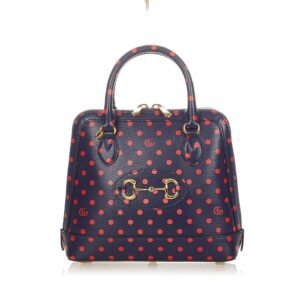 Gucci Horsebit 1955 Polka Dot Leather Handbag