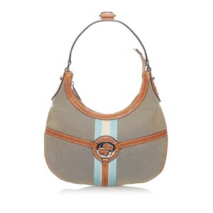 Gucci Web Reins Canvas Hobo Bag