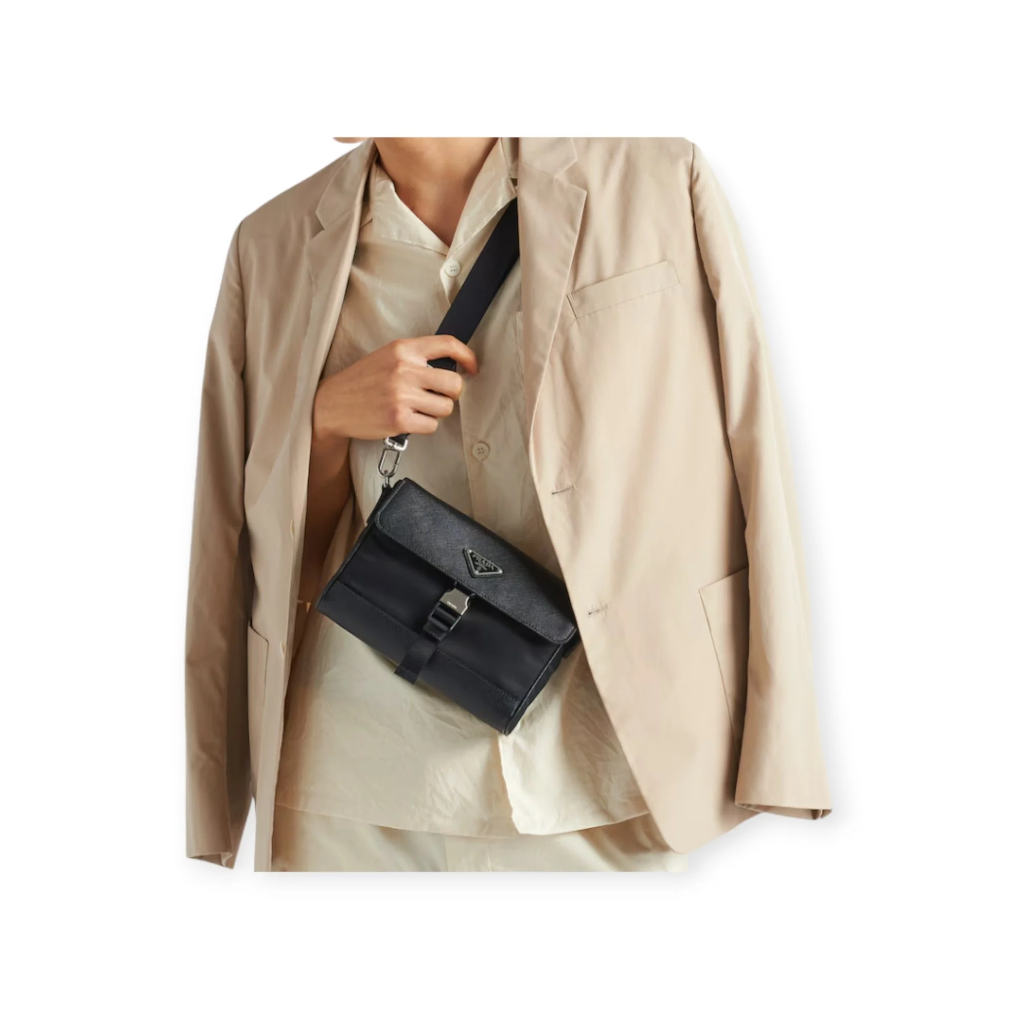 Re-Nylon And Saffiano Shoulder Bag - Image 7