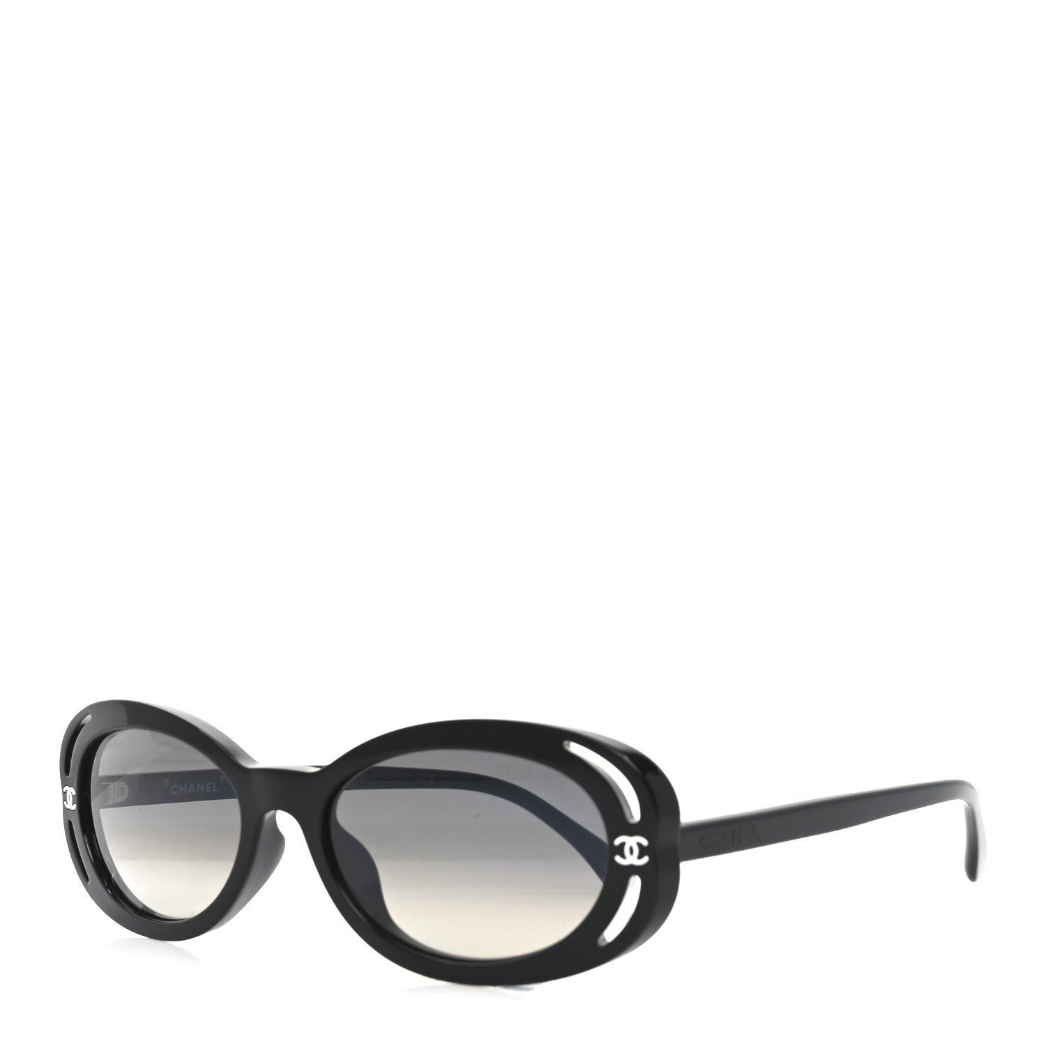 Acetate Oval Sunglasses 71571A Black