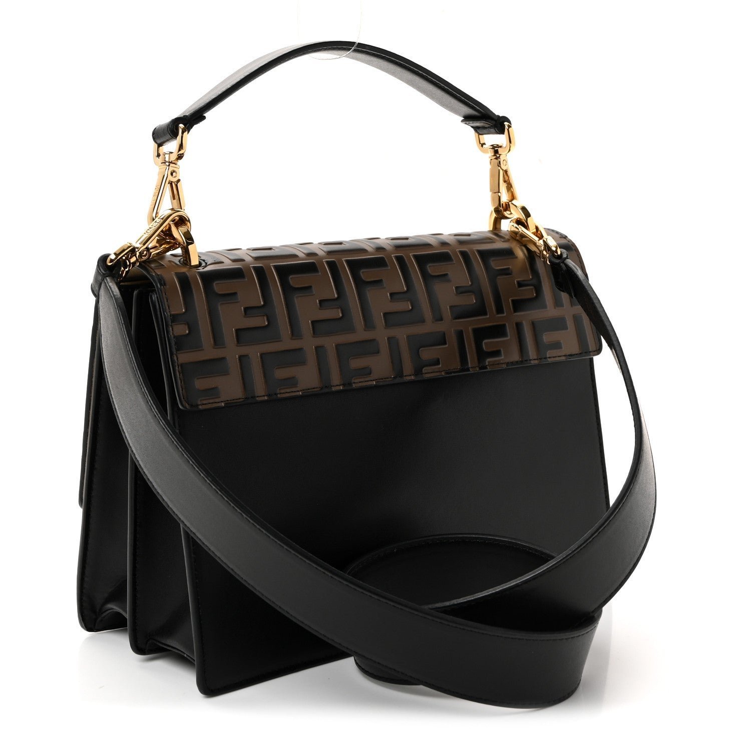 Fendi Vitello Liberty Bi-Color FF 1974 Embossed Kan U Shoulder Bag - Image 3