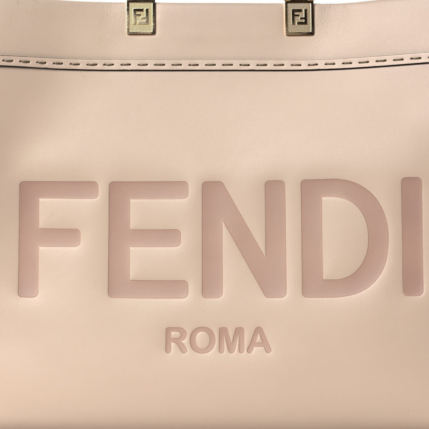 Fendi Vitello King Plexiglass Logo Embossed Medium Fendi Sunshine Shopper Tote - Image 7