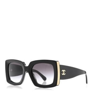 Acetate Rectangle Sunglasses 5435-A Black