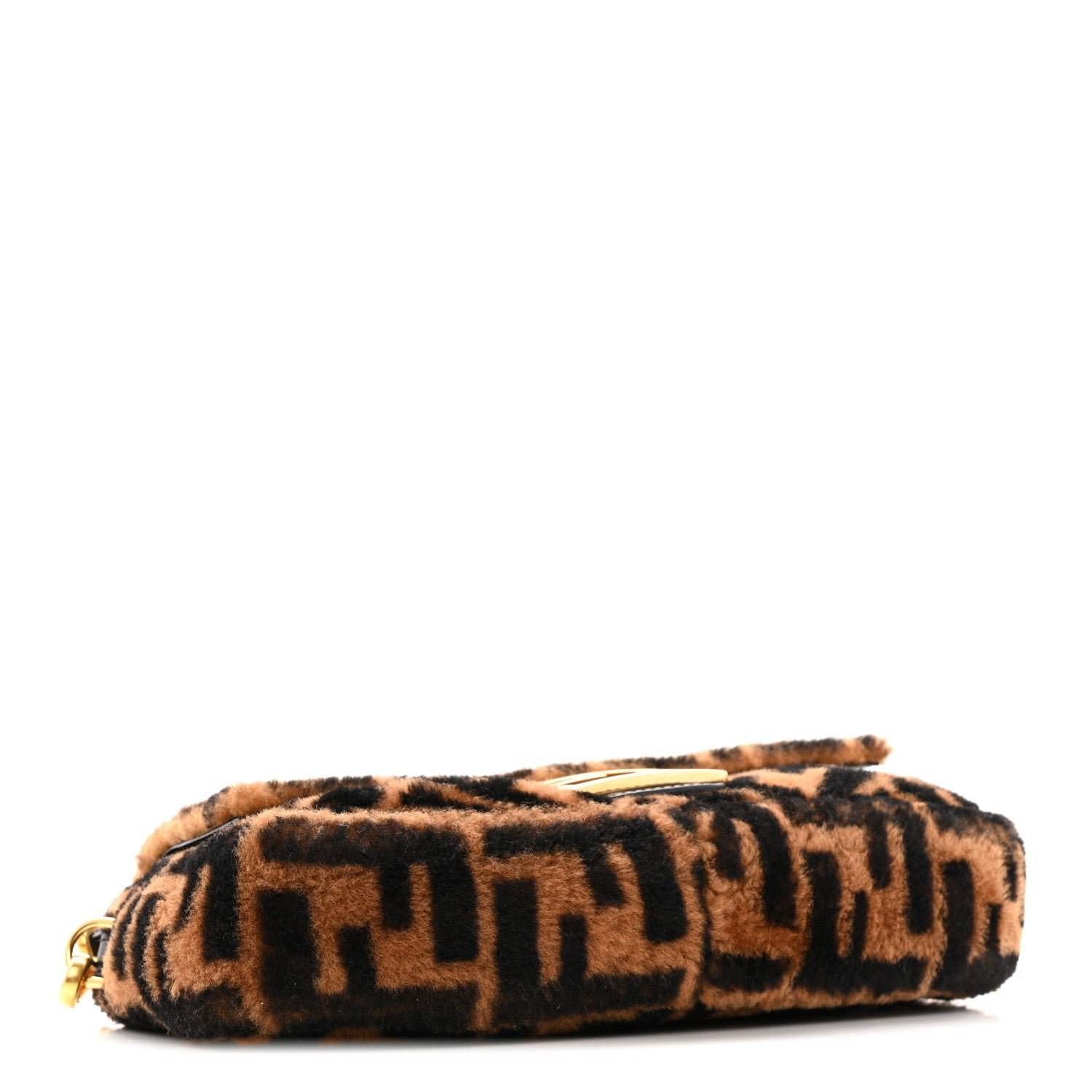 Baguette Tobacco Black Shearling & Leather Bag - Image 3