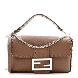 Fendi Cuoio Roma Sellerissima Nappa Sintetica Tape Stitch Mini Baguette