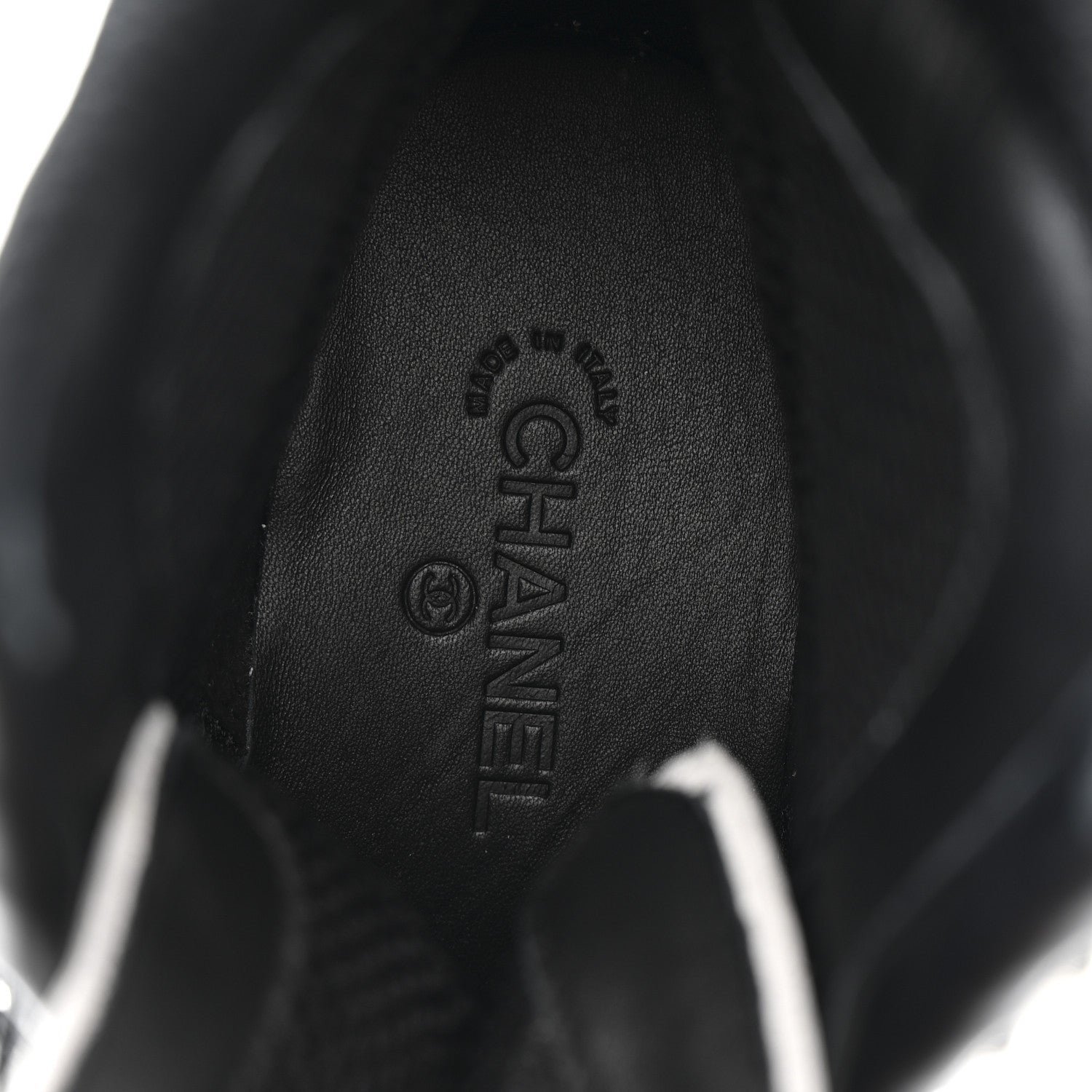 Calfskin Mesh Strass Womens CC Sneakers 37 Black Silver - Image 7