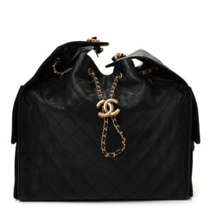 Caviar Quilted Medium Chanel 25 Handbag Black