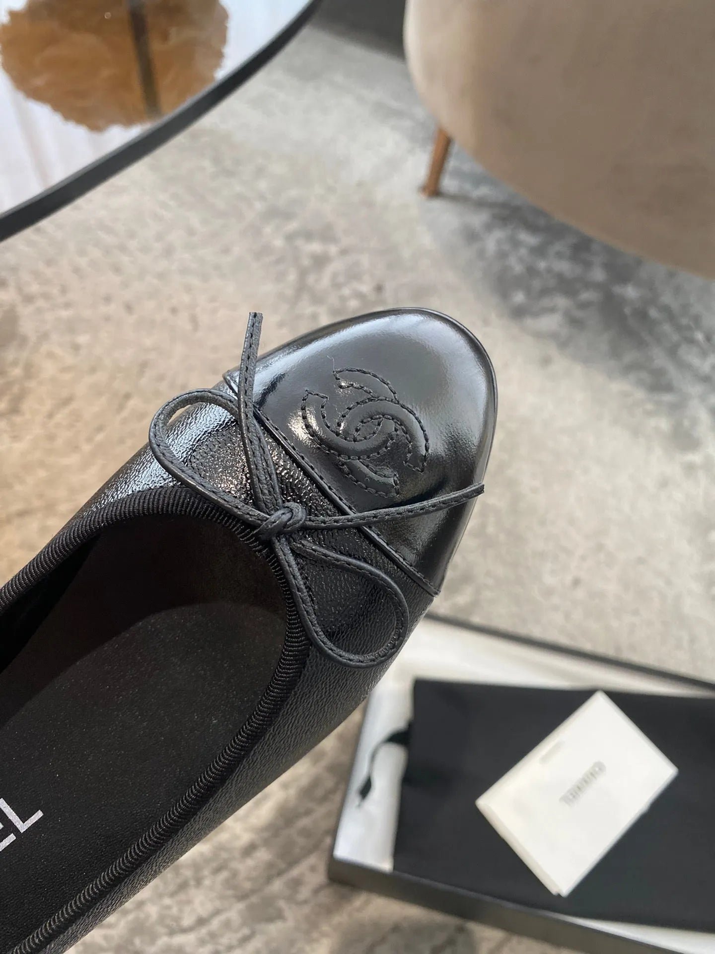 ballet flats all black lambskin - Image 7