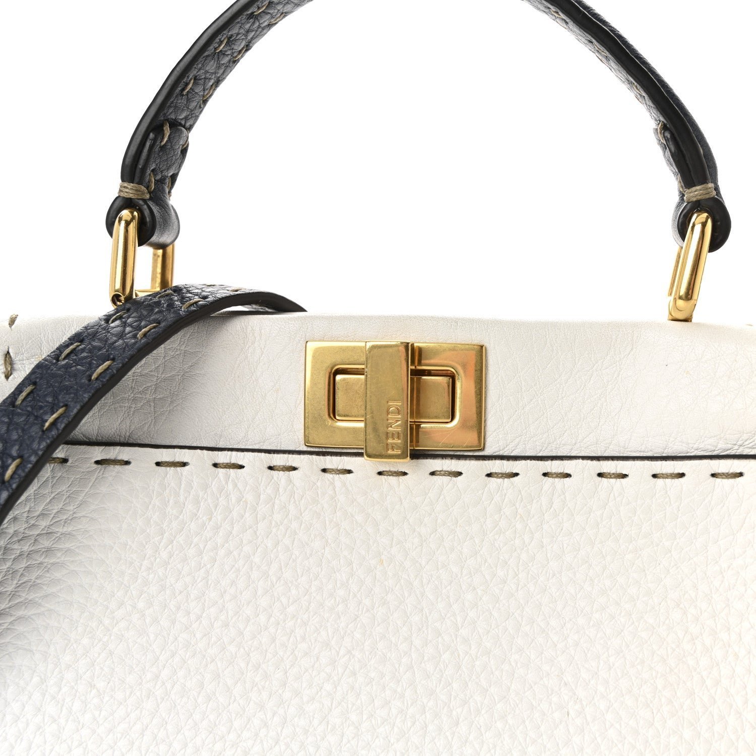 Fendi Cuoio Romano Selleria Tri-color Mini Peekaboo Iconic Satchel - Image 7