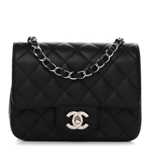 Caviar Quilted Mini Square Flap Black