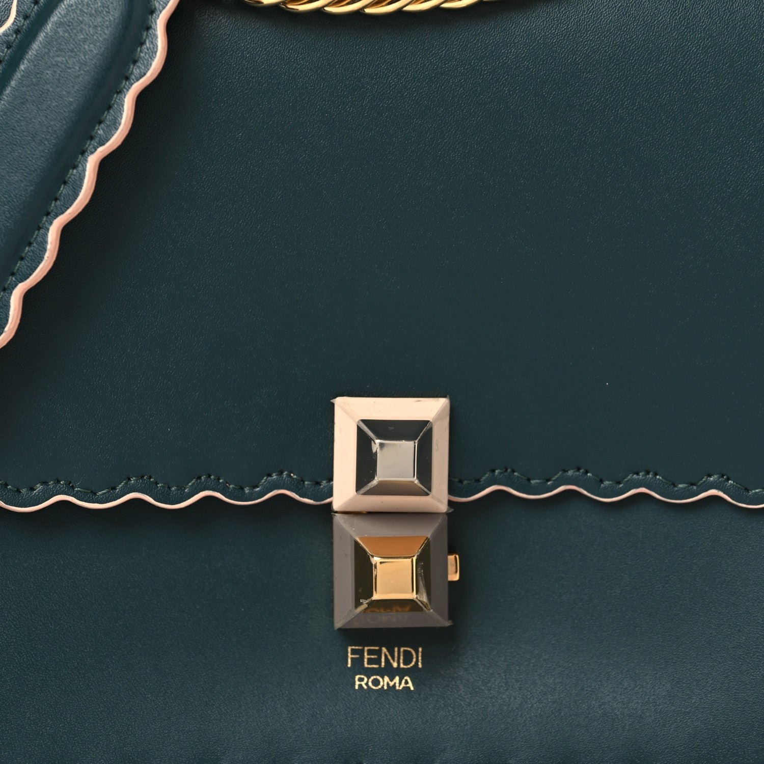 Fendi Vitello Liberty Scalloped Studded Small Kan I Shoulder Bag - Image 8