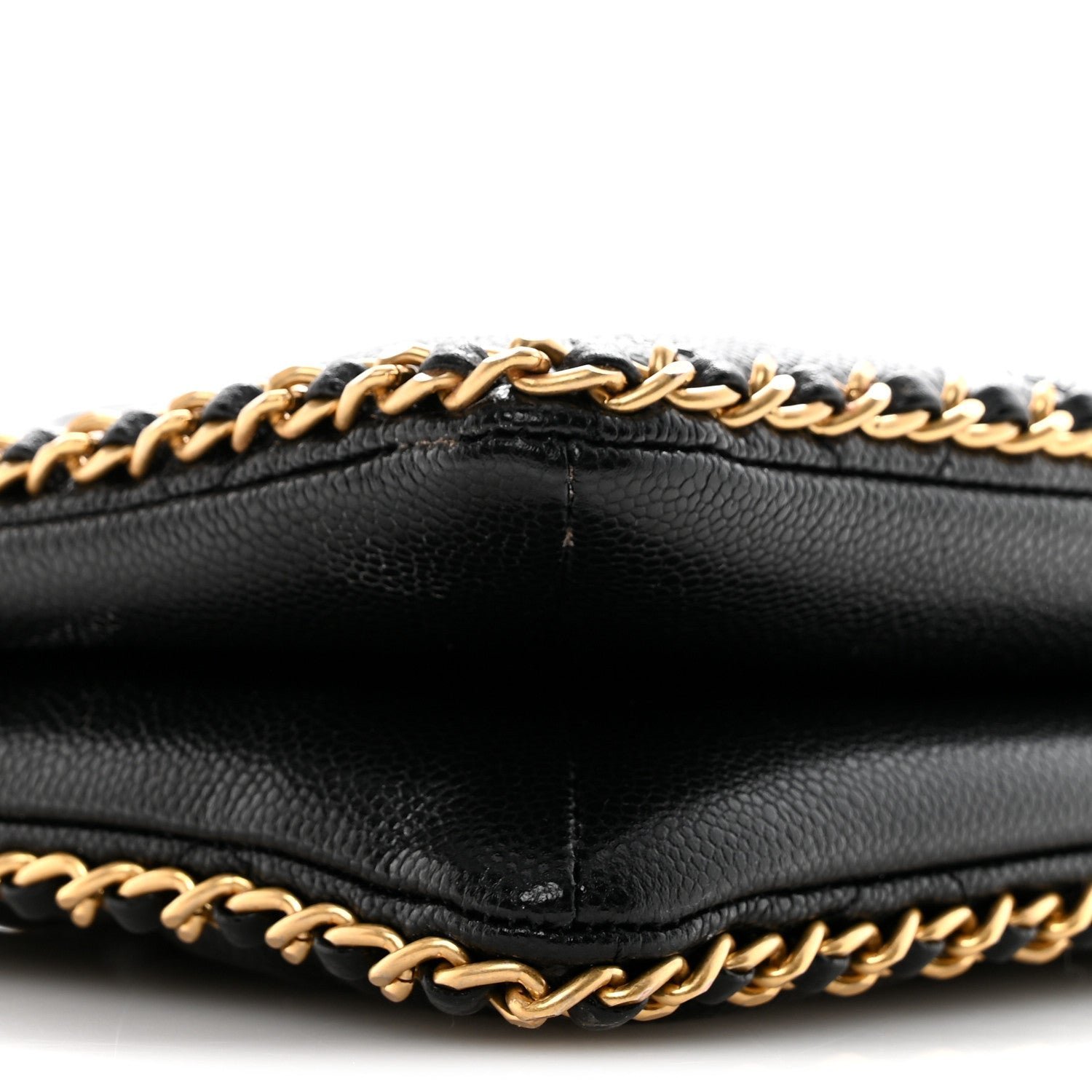 Caviar Quilted Mini Never Ending Chain Tote Black - Image 9