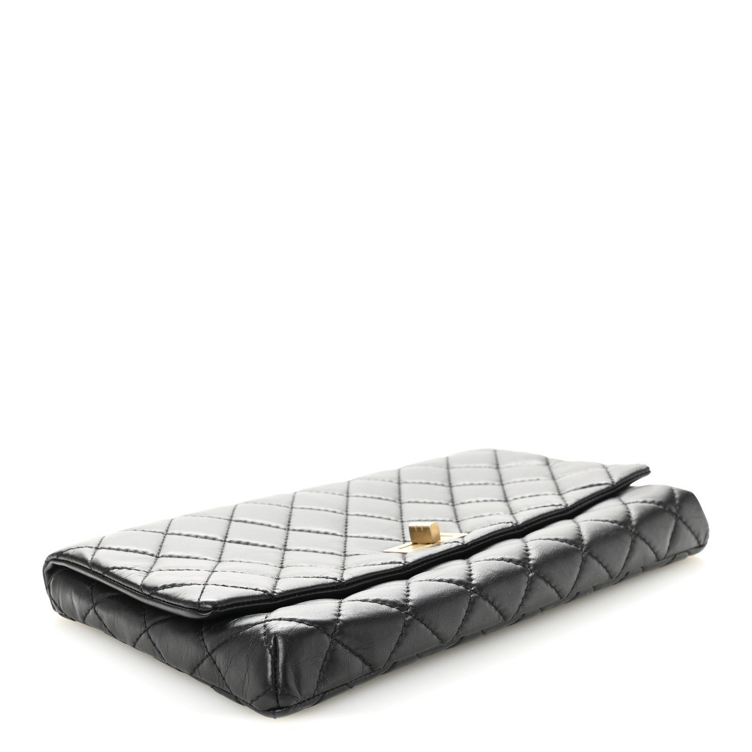 Aged Calfskin Quilted Reissue 2.55 Clutch Black - Image 4