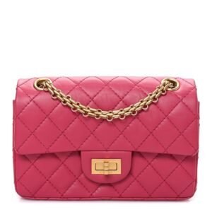 Aged Calfskin Quilted 2.55 Reissue Mini Flap Fuchsia