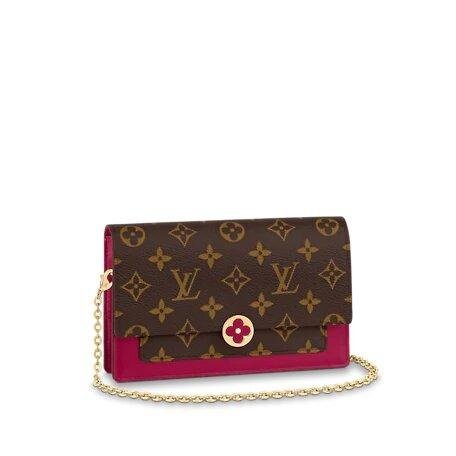 Louis Vuitton Flore Chain Wallet Fuchsia