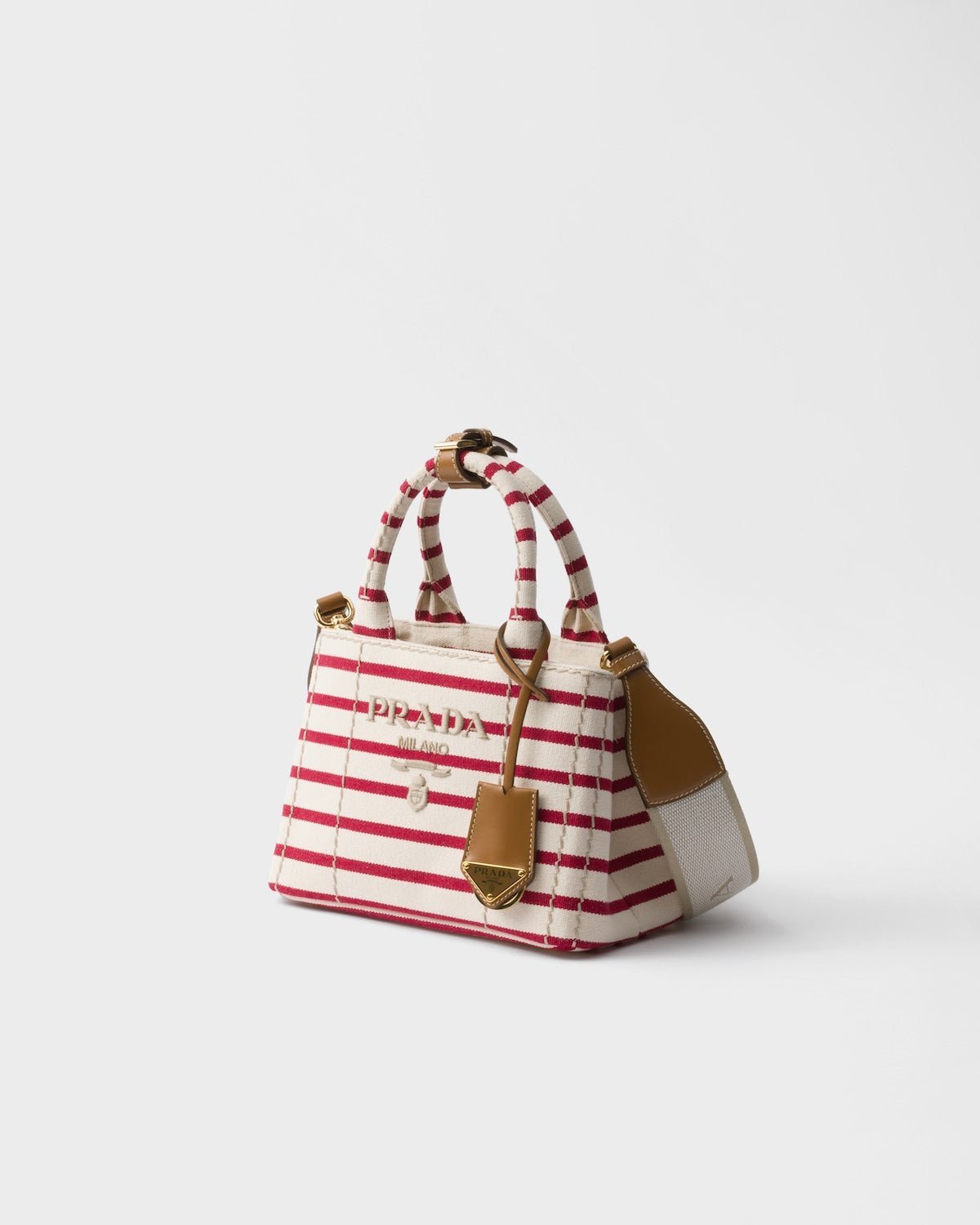 Prada Jardinière Striped Cotton Canvas Mini-bag - Image 3